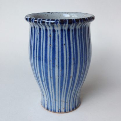 Blue Pinstripe Vase in Stoneware