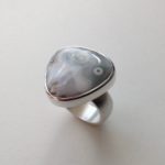 Silver and Trillion Ocean Jasper Ring