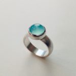 Silver and Sea Green Agate Ring