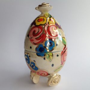 Rose Footed Easter Egg in Vintage Floral