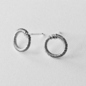 Bound Circle Stud Earrings