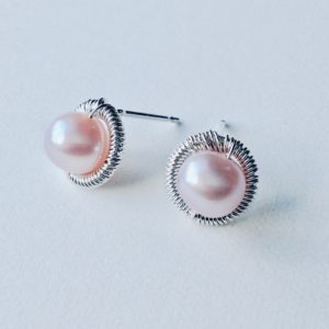 Bound Silver Circle Earrings