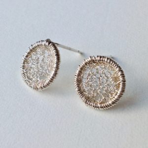 Framed Disc Stud Earrings