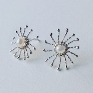 Silver Sunstar Stud Earrings