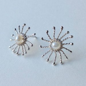 Silver Sunstar Stud Earrings