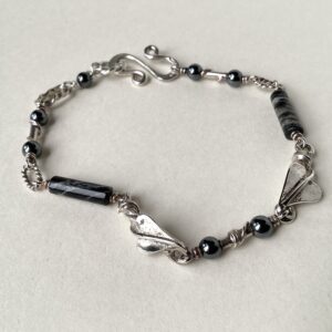 ‘Silver and Haematite Bracelet’