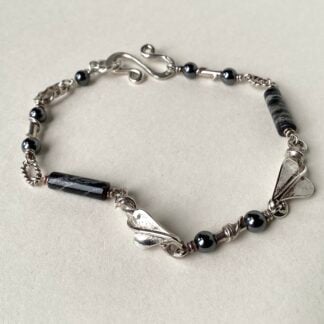 ‘Silver and Haematite Bracelet’