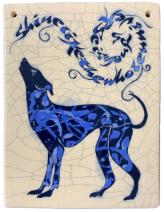 Rectangular Raku Tile – Whippet