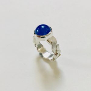 Silver Ring with Blue Agate