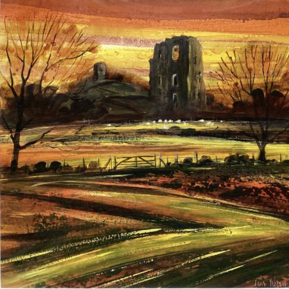'Fiery Sunset, Clun Castle’