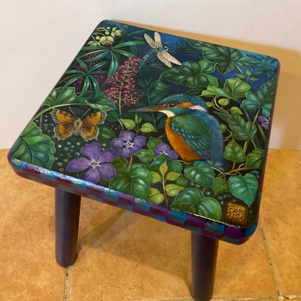 ‘Kingfisher & Dragonfly’ Stool