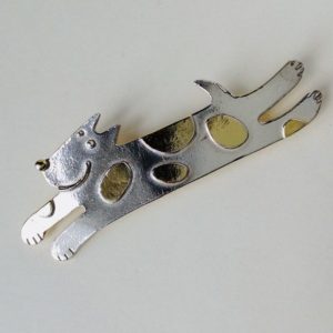 'Flying Dog' Brooch