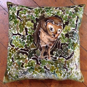Owl and Oak Leaves