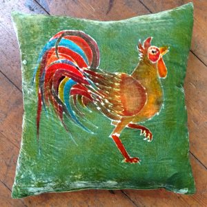 Cockerel on Green  Cushion