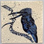 ‘Kingfisher’ Raku Tile 