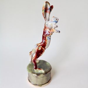 'Boxing Hare' Ceramic Sculpture