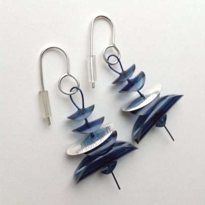 Blue and Silver Drop Earrings