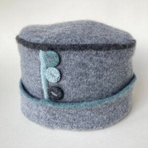 'Grey Mix Duck Egg' Button Hat