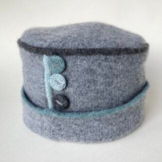 'Grey Mix Duck Egg' Button Hat