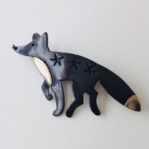 Brass & Bronze Foxey Brooch