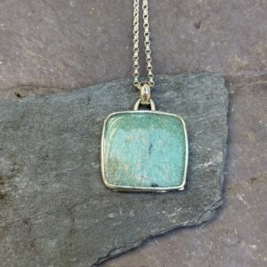 ‘Badger’ over Amazonite Pendant