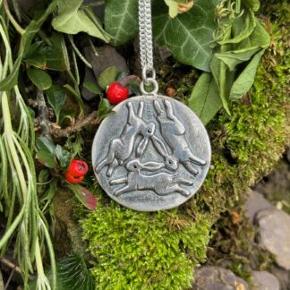 'Silver Triple Raven Pendant'