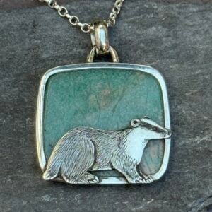 ‘Badger’ over Amazonite Pendant