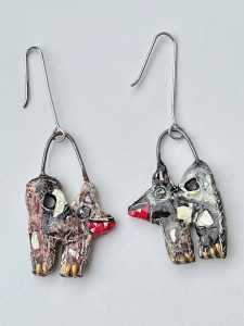 Dog & Dog Drop Earrings