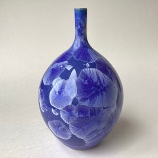 ‘Mid Blue Crystalline Glazed Bottle’