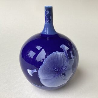 ‘Deep Blue Crystalline Glazed Bottle’