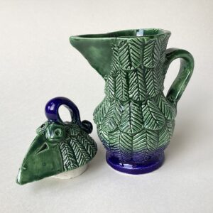 ‘Green Sparrow Beak’ Lidded Jug