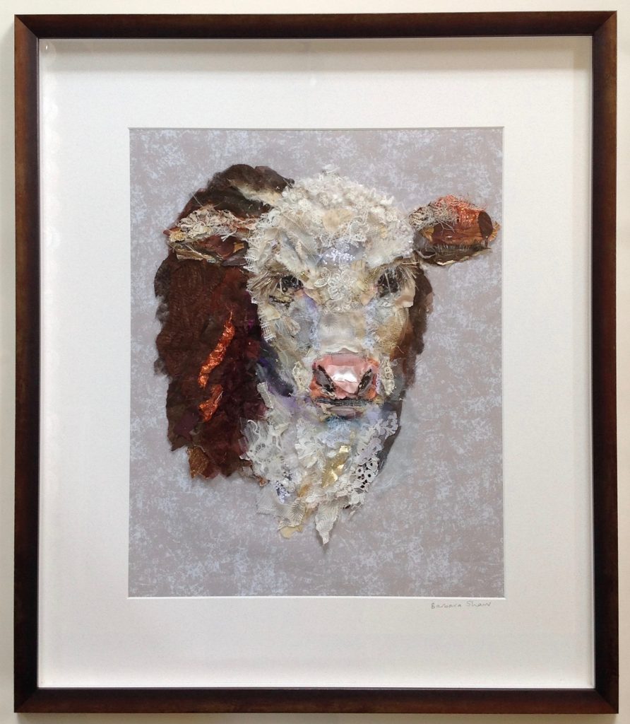 Herefordshire Calf Textile Collage