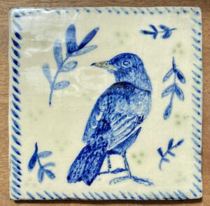 'Bird and Leaves' Tile