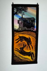 'Evening Leaping Hares'