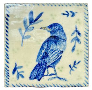 'Bird and Leaves' Tile