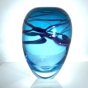 Swirl Vase in Teal & Amethyst