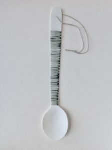 Green Banded Porcelain Spoon