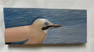 'A Jay' Relief Wood Carving