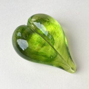 'Green Glass Heart Paperweight'