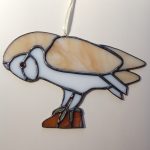 Barn Owl in Stained Glass