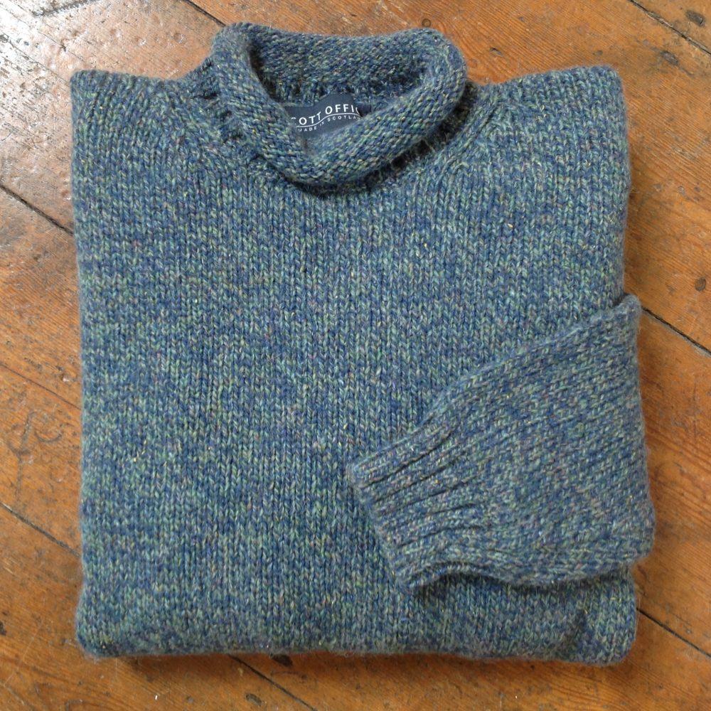 ‘Cobalt/Woodland’ Wool Sweater - Old Chapel Gallery