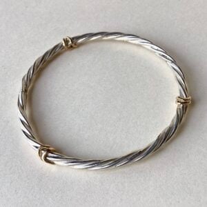 '3 Twist' Silver Bangle