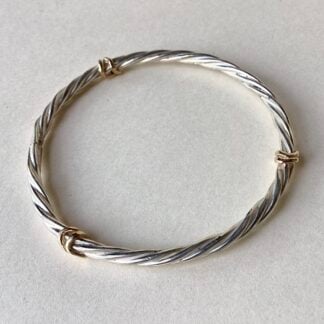 '3 Twist' Silver Bangle