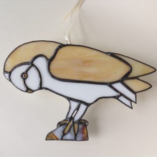 Barn Owl in Stained Glass