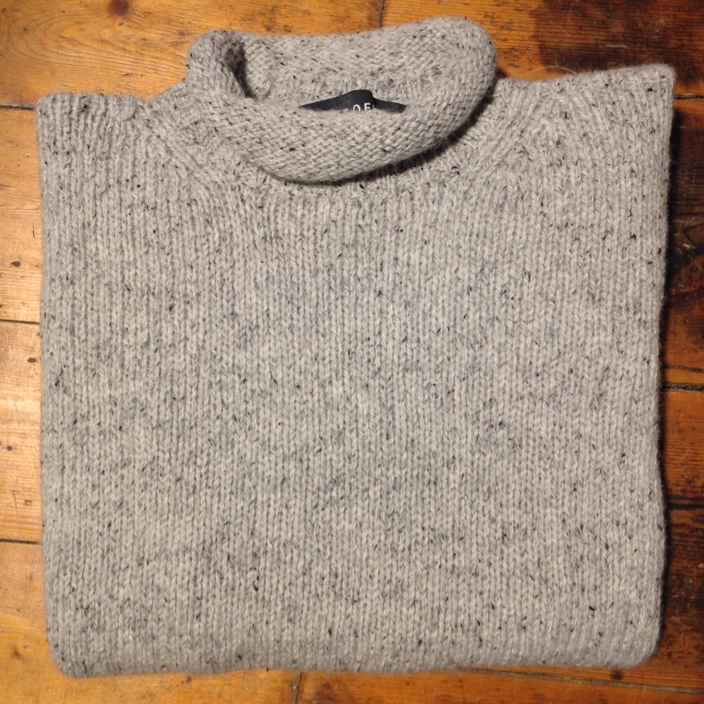 'Grey/Pebble Marl' Wool Sweater - Old Chapel Gallery