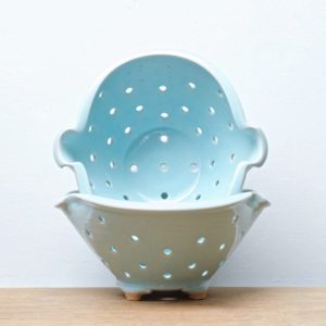 Stoneware Colander in Blue