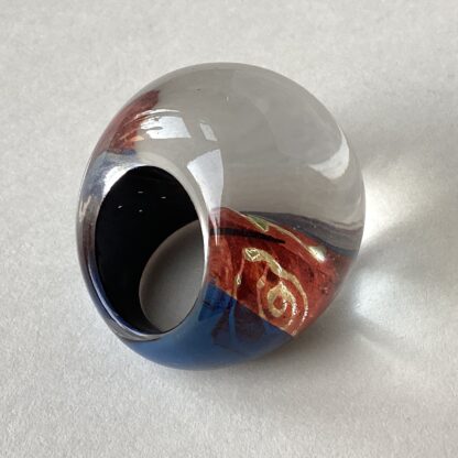 ‘Blue Orange Large Blob’ Ring 