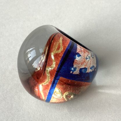 ‘Blue Orange Large Blob’ Ring 