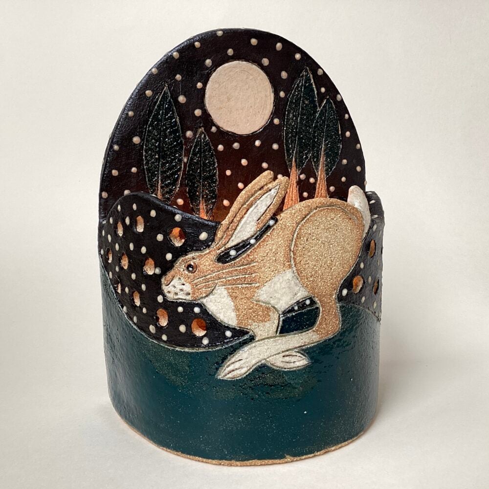 'Running Hare' Tealight Holder
