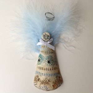 Angel Hang Up Blue Feathers